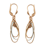 9K Bicolour Rose & White Gold Leverback Earrings