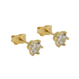 9K Gold Stud Earrings with Cubic Zirconia