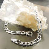 Classic Figaro Chain Bracelet in Sterling Silver