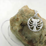 Cancer Zodiac Pendant and Chain Set in Sterling Silver