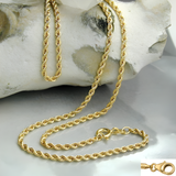 9K Gold French Rope Chain Necklace