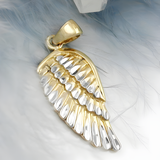 Pendentif aile d'ange bicolore en or 9 carats