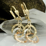 9K Tricolor-Gold-Ohrringe mit Klappverschluss