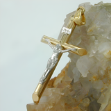 9K Gold Bicolour Jesus Crucifix Pendant