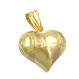 Pendentif coeur bicolore en or 9 carats