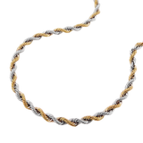 Collier chaîne corde en or bicolore 14 carats