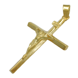 9K Yellow Gold Crucifix Pendant with Jesus