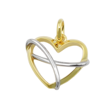 9K Bicolour Gold Heart Pendant