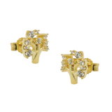Boucles d'oreilles à tige arbre de vie en or 9 carats avec zircones scintillantes