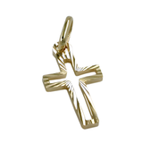 14K Gold Diamond-Cut Cross Pendant