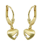 Mattglänzende Herz-Ohrringe aus 9 Karat Gold