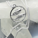 Pisces Zodiac Pendant and Chain Set in Sterling Silver