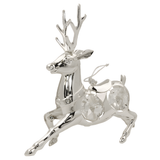 Silver-Plated Hanging Deer Decoration with Crystal Elements