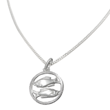 Pisces Zodiac Pendant and Chain Set in Sterling Silver