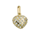 9K Gold Heart Pendant with Hidden Cubic Zirconia Sparkle